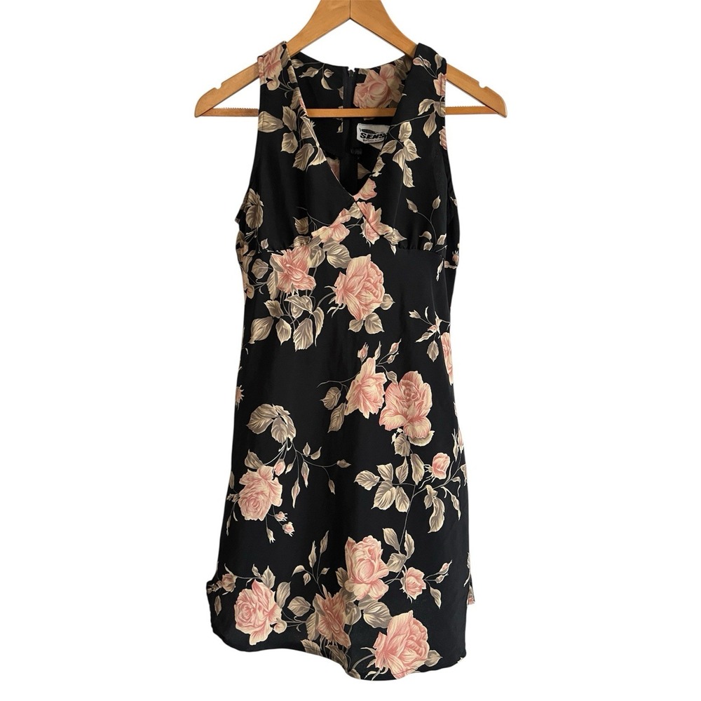 Sense Vintage Floral Slip Babydoll Dress Mini Size M Coquette HOCO Boho Festival